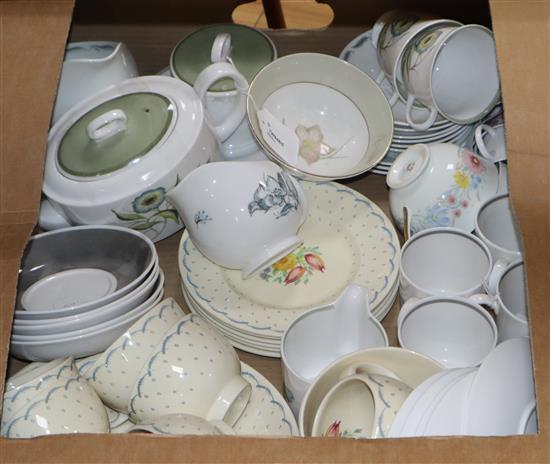 A collection of Susie Cooper floral-decorated part services